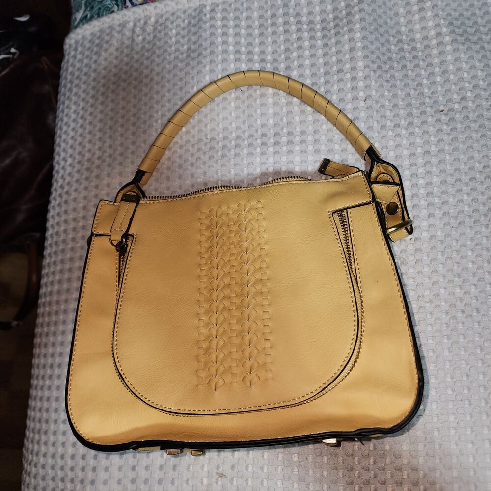 SIMPLY NOELLE EUC YELLOW VEGAN SATCHEL BAG